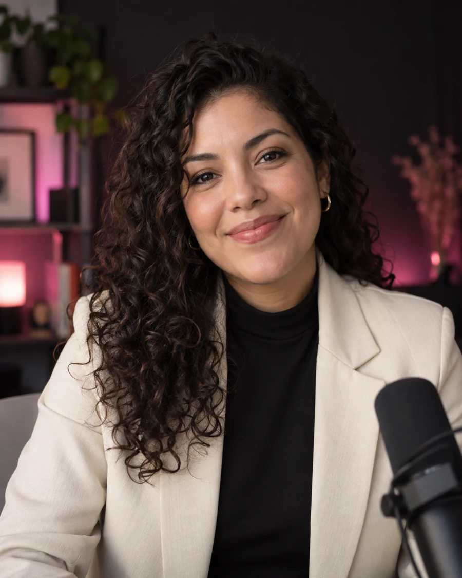 Portrait d’une créatrice adulte dans un studio d’enregistrement